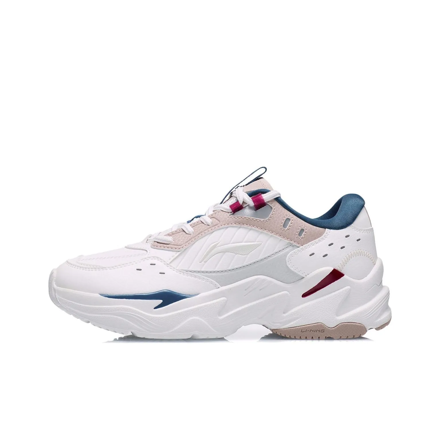 LiNing Cushioned Slip-Resistant Rebound Low-Top Running Shoes Women's Tea Orange Pink