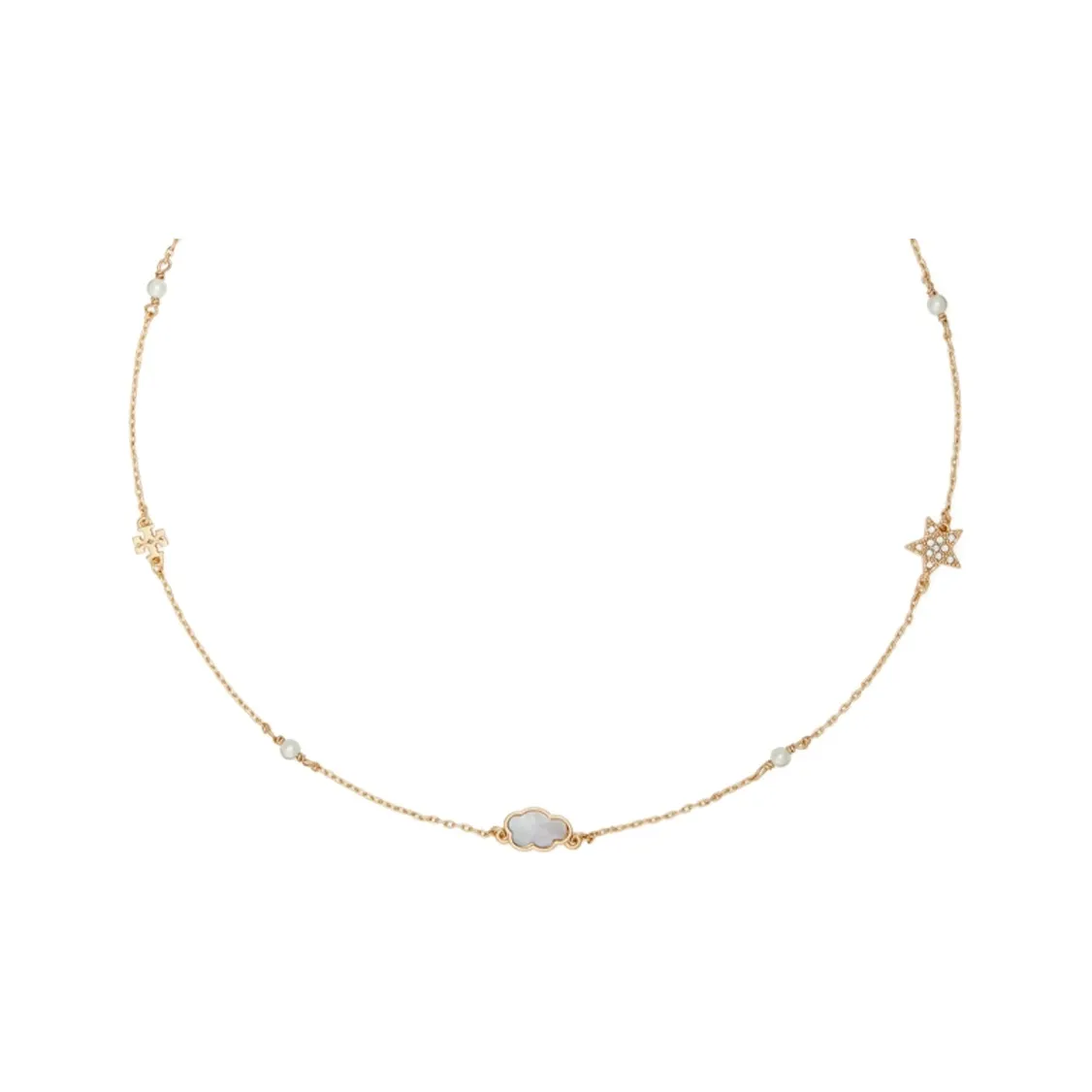 TORY BURCH Brass Glass Necklaces Women's Gold