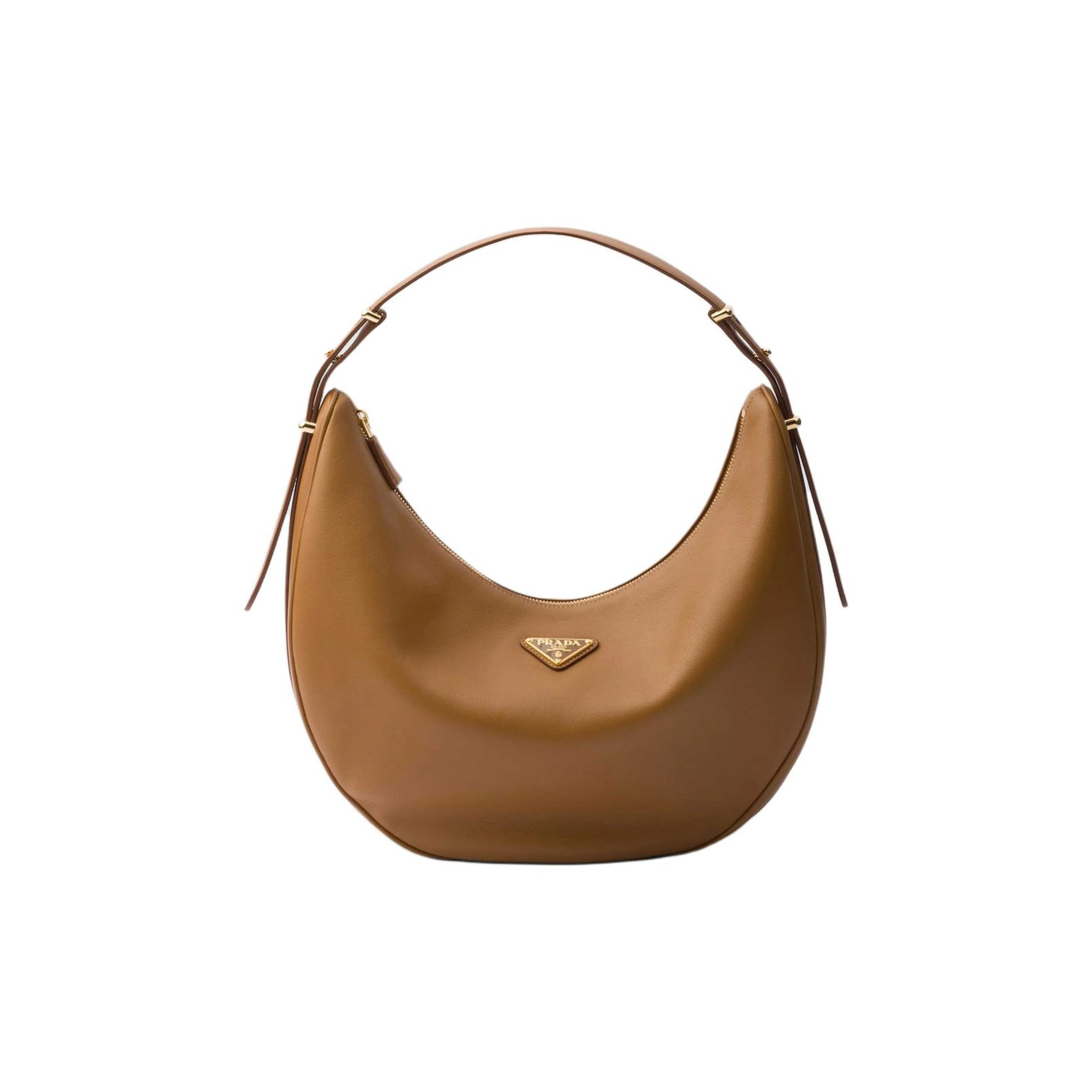 PRADA Leather Handbag, Shoulder Bag Tubas Women's Caramel