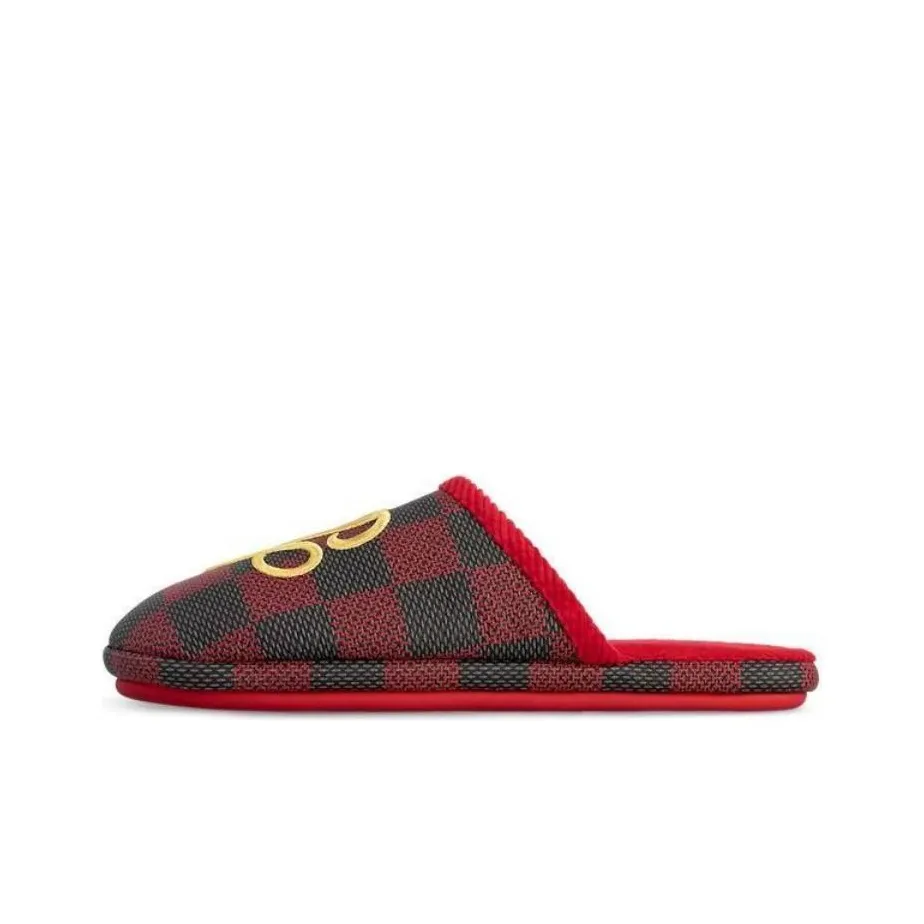 LOUIS VUITTON Lv Palace Slipper Damier Pop Red
