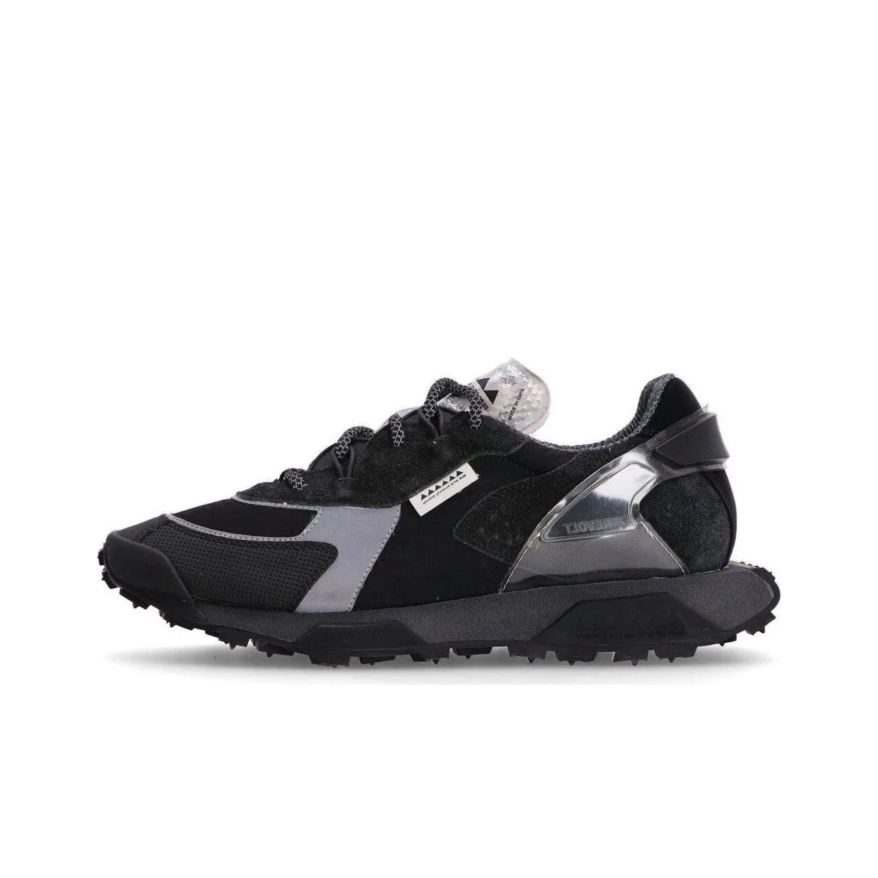 RUN OF Low Top Casual Shoes Men's Silver Black