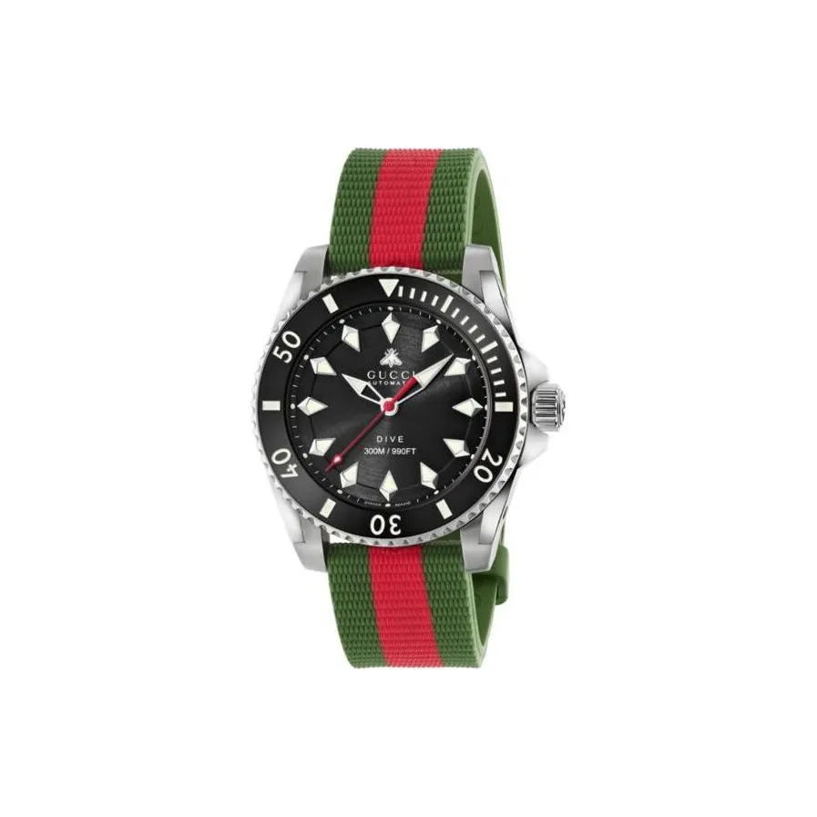 GUCCI Wrist Watch Automatic Mechanical Movement Rubber Strap 40mm Black Dial Unisex