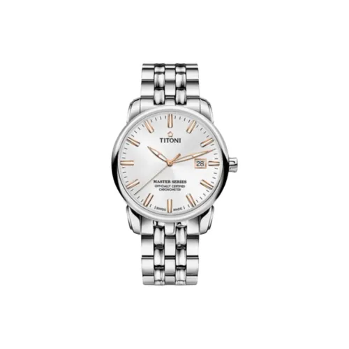 TITONI Автоматический Механический Movement Мужские Часы 41mm*21mm*10,88mm Серебряный