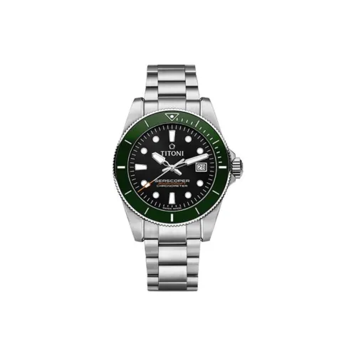 TITONI Механический Movement Мужские часы 42 мм Черные