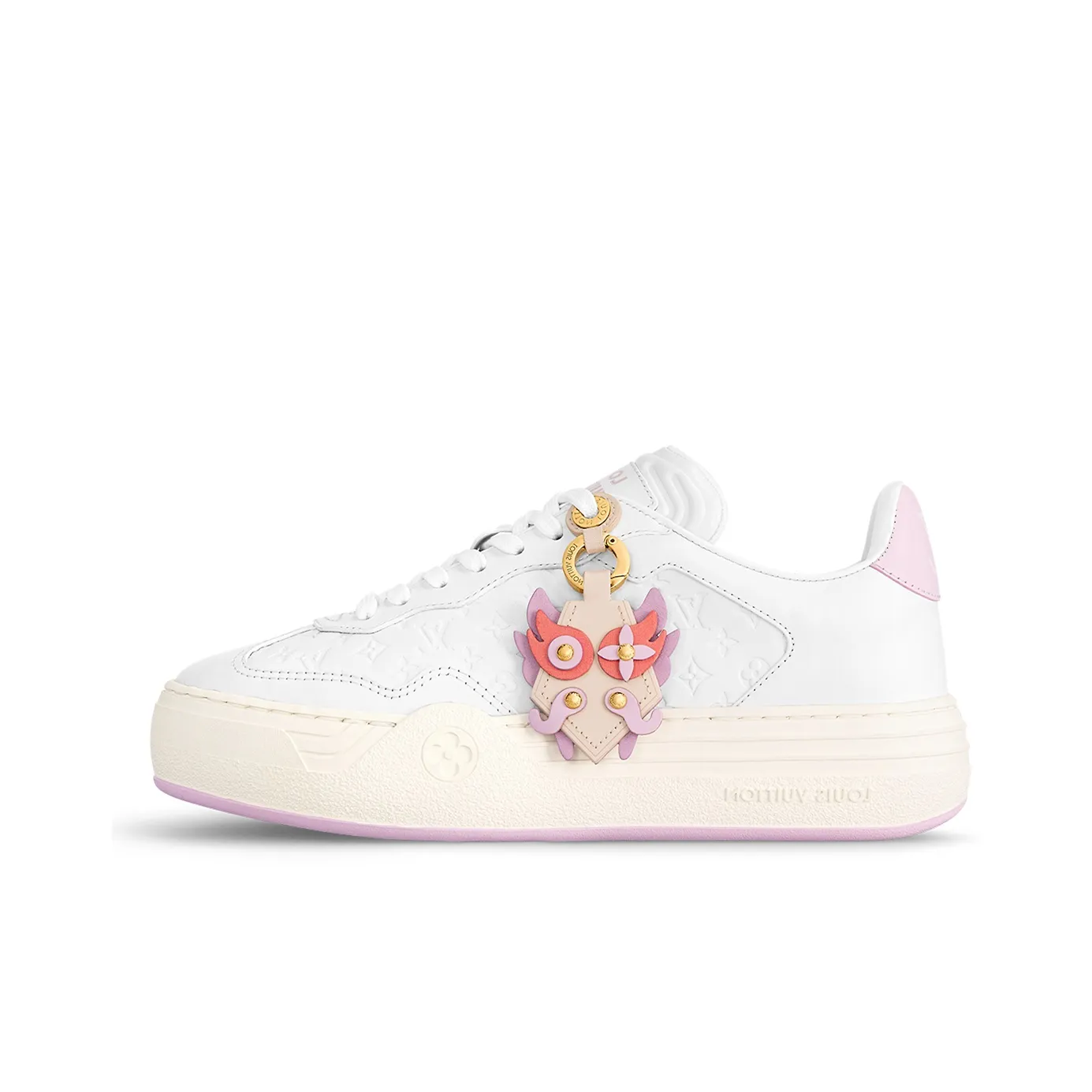 LOUIS VUITTON Groovy Year Of The Dragon Low Top Skateboard Shoes Women's White Pink