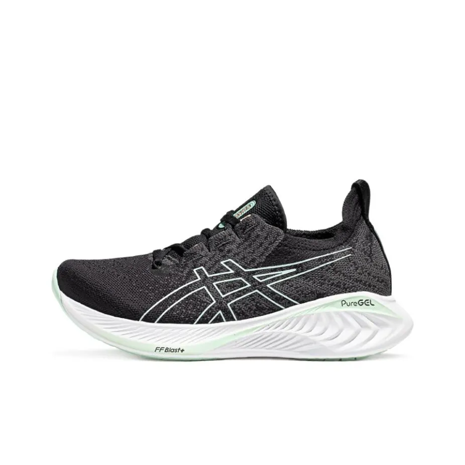 ASICS Gel CUMULUS 25 MK Амортизация Низкий Топ Беговые кроссовки Женские Черный Белый