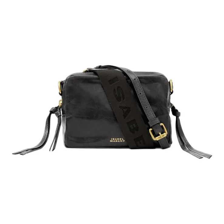 ISABEL MARANT Leather Camera Bag, Shoulder Bag, Crossbody Bag Women's Black