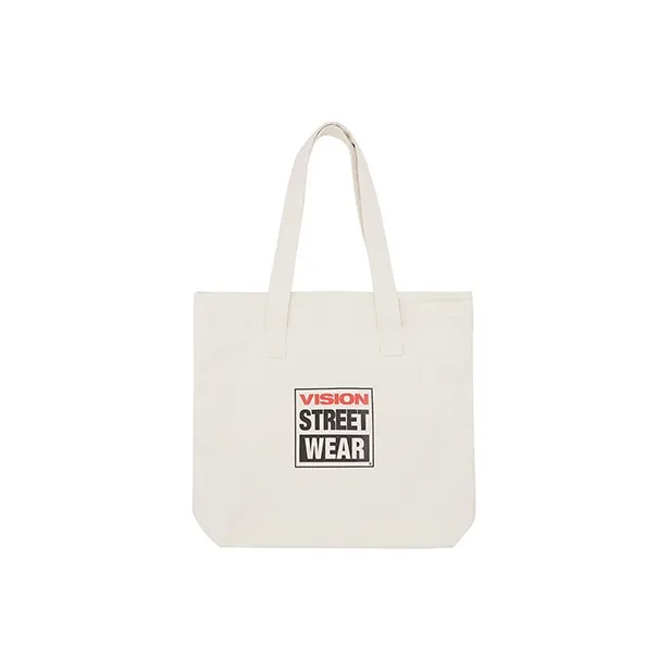 Vision Street Wear Хлопок Тоут Сумка Сумка для покупок Сумка через плечо Стандартная Унисекс Экрю