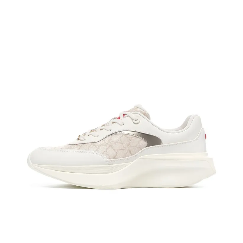 LI NING 1990 XUNYU Амортизация Износостойкие Низкие Кроссовки для Бега Мужские Экрю Золото