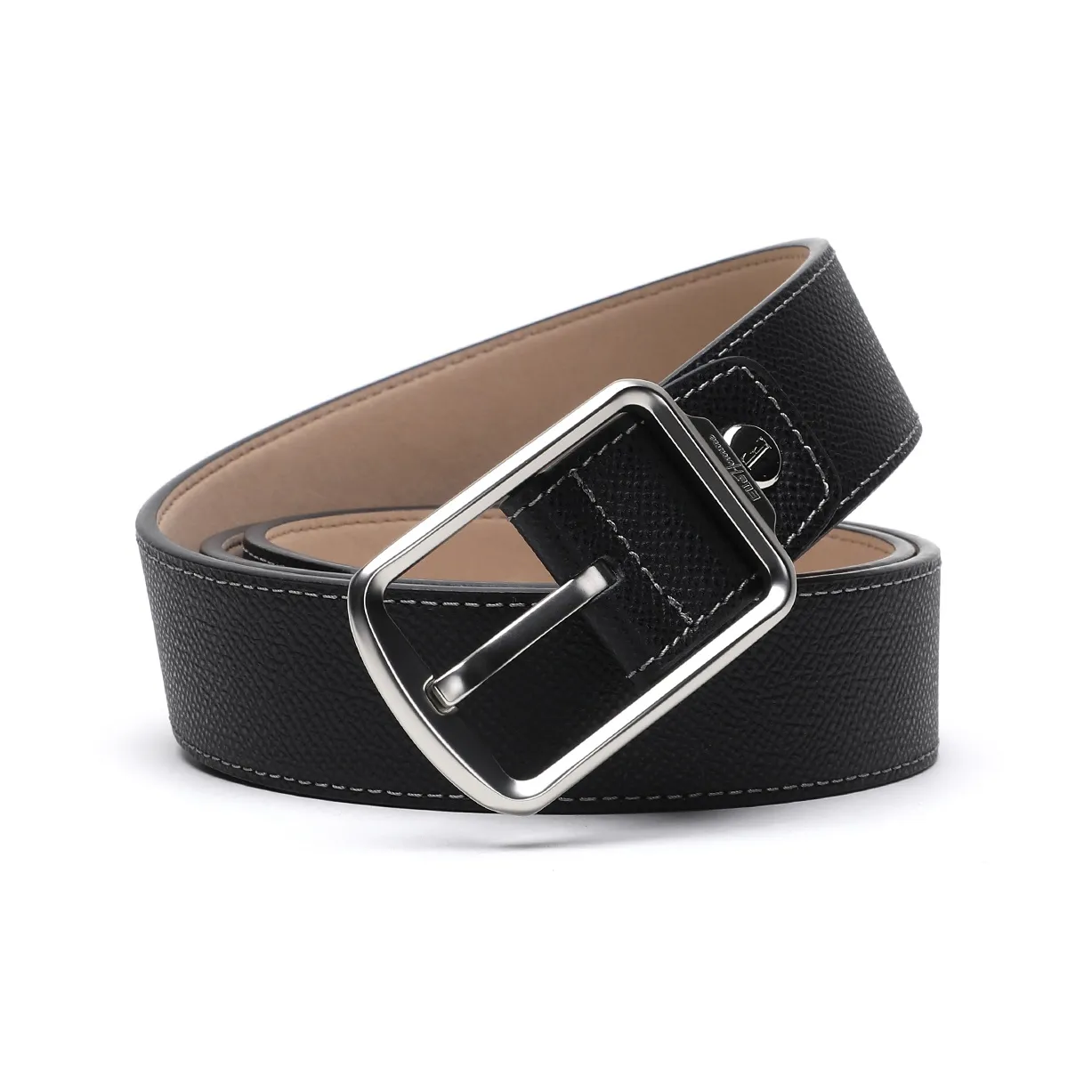 ELLE HOMME Ремни с застежкой-липучкой верх из коровьей кожи мужской черный ширина 3,4 см