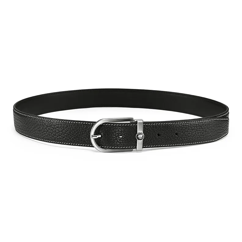JAGUAR Fashion High Quality Wild Buffalo Leather Thimble Buckle Leather Belts Men's Width 3.4cm