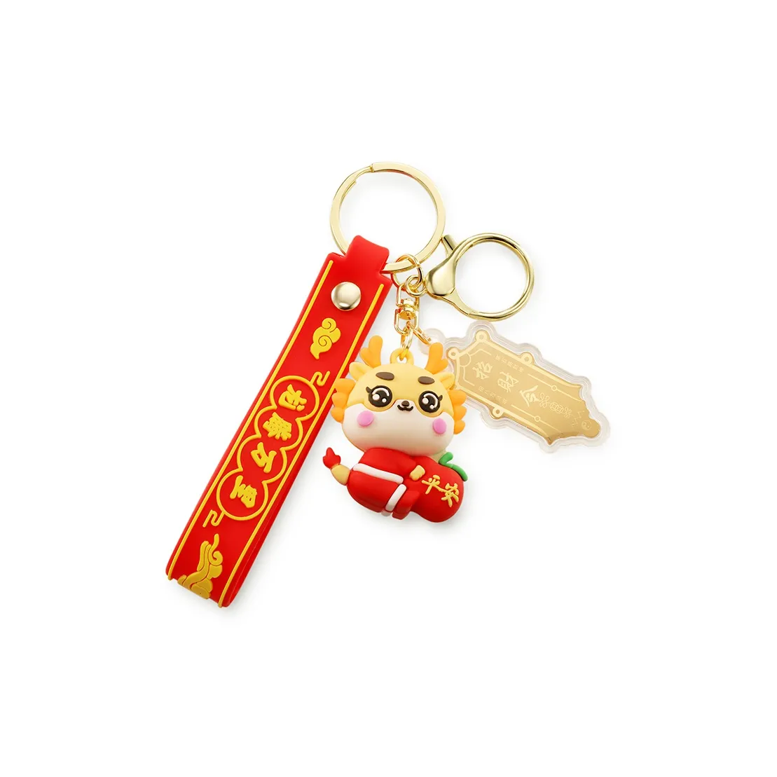 ZOKS Acrylic PVC Alloy Keychains Unisex Red