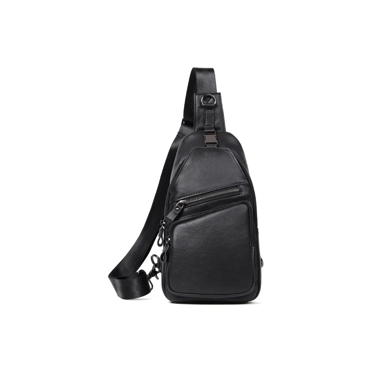 LARTIGENT Cow Leather Shoulder Bag Sling Bag Crossbody Bag Mini Backpack Regular Men's Black