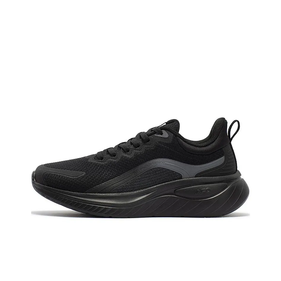 361° Cushioning Wear Resistant Low Top Running Shoes Women's Black Gray