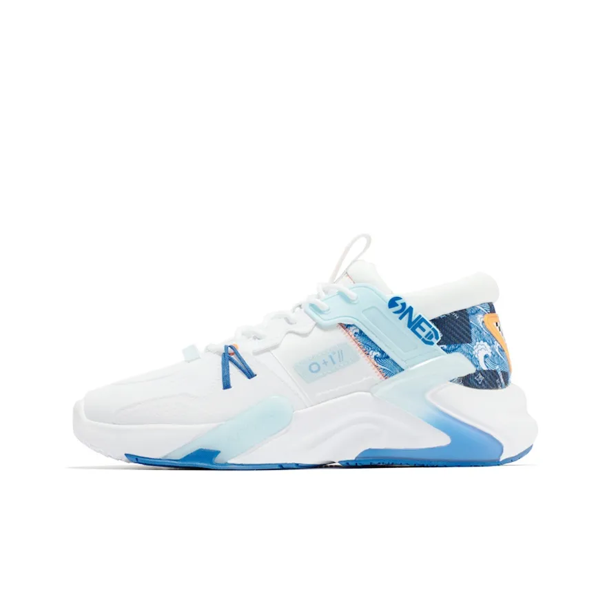 QQ x 361° Vast NFO Extra Fuzzy Anti-Slip And Wear-Resistant Warm Mid-Top Casual Shoes Men's White Blue