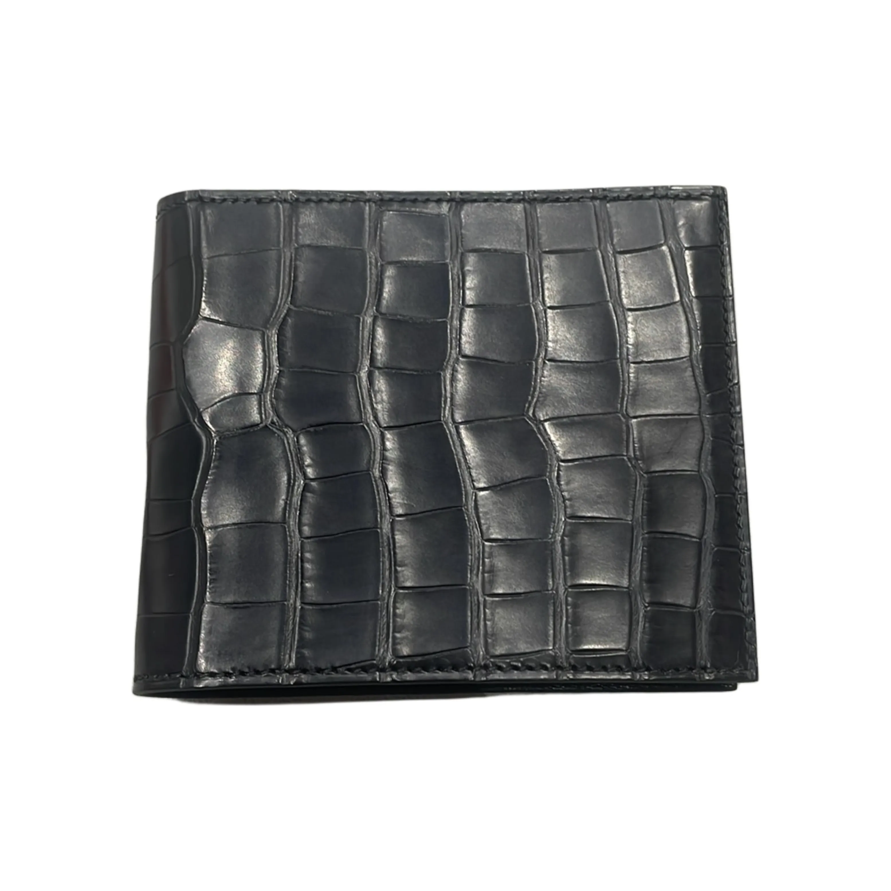 HERMES MC² COPERNIC Matte Crocodile Leather Wallet Men's 89 Noir Black