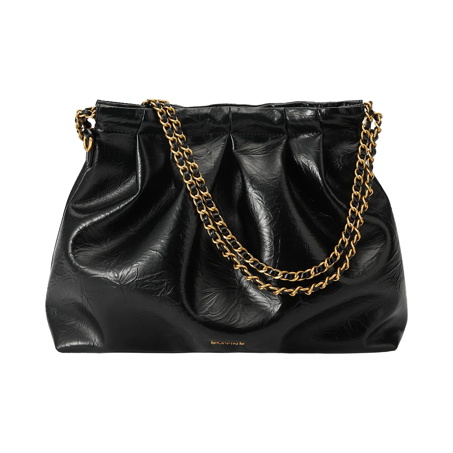 Simedin Сумка через плечо из коровьей кожи Унисекс Классический черный Молочный белый