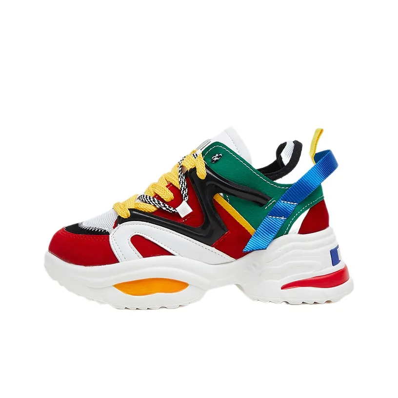 PLAY COBBLER Cushioning Anti Slip And Wear Resistant Breathable Coverage Low Top Chunky Sneakers Unisex Multicolor