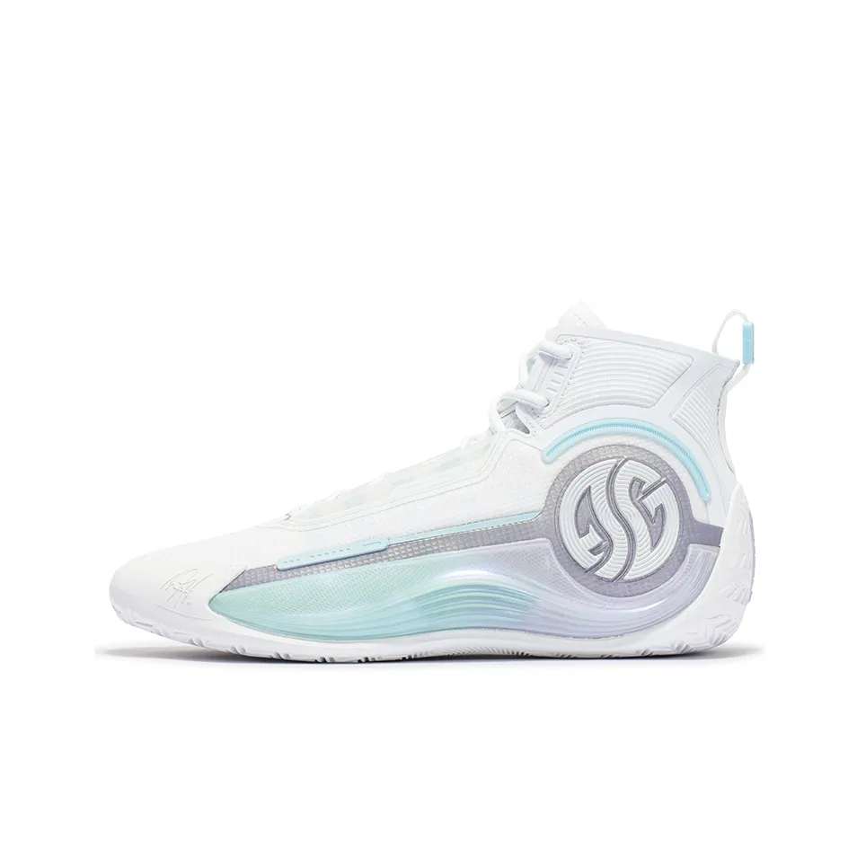 361° AG4 SOAR Ice Blade Cushioning Anti-Slip And Wear-Resistant High-Top Basketball Shoes Men's 361° White/Glacier Blue