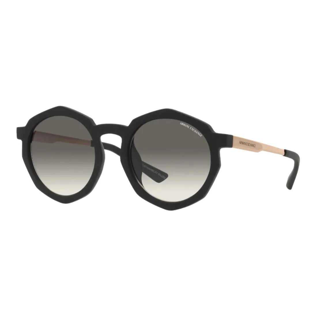 ARMANI EXCHANGEAE Injection Molded Irregular Shape Sunglasses Unisex Black