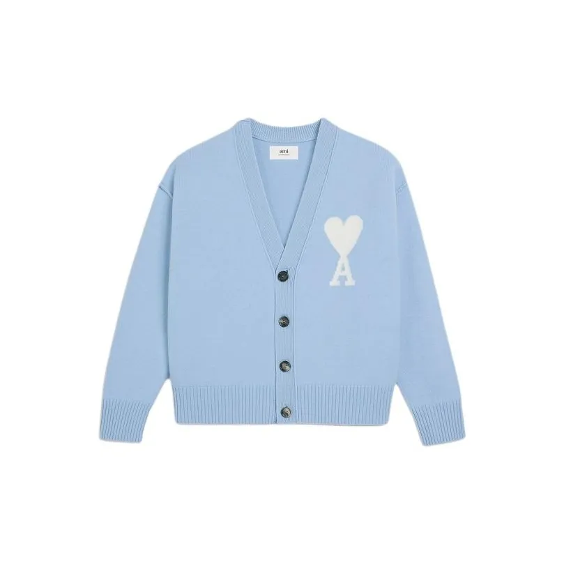 AMIPARIS Paris Ami De Coeur Logo Intarsia Knit Cardigan
