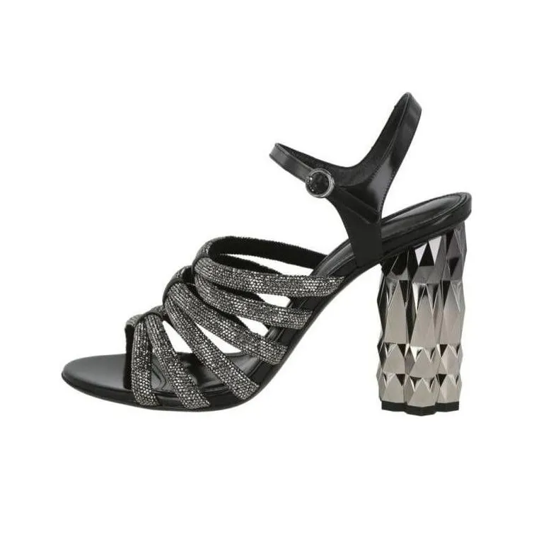 FERRAGAMO One Strap Sandals 10cm Women's Black