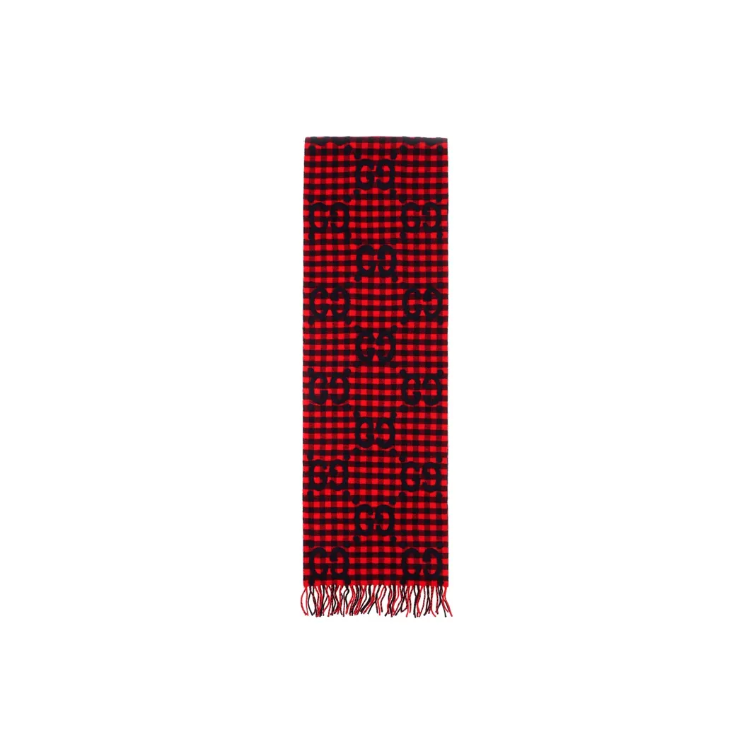 GUCCI Wool Knit Scarves Men's Red