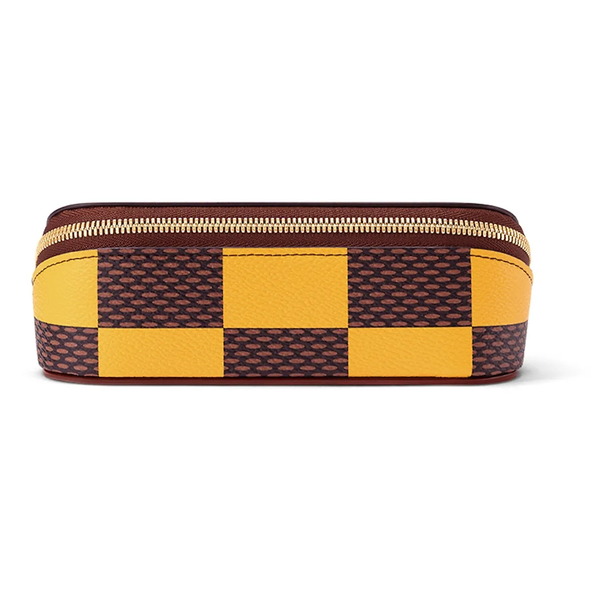 LOUIS VUITTON Damier Pop Canvas With Leather Storage Bag Eyeglass Pouch Medium Size Women's Yellow