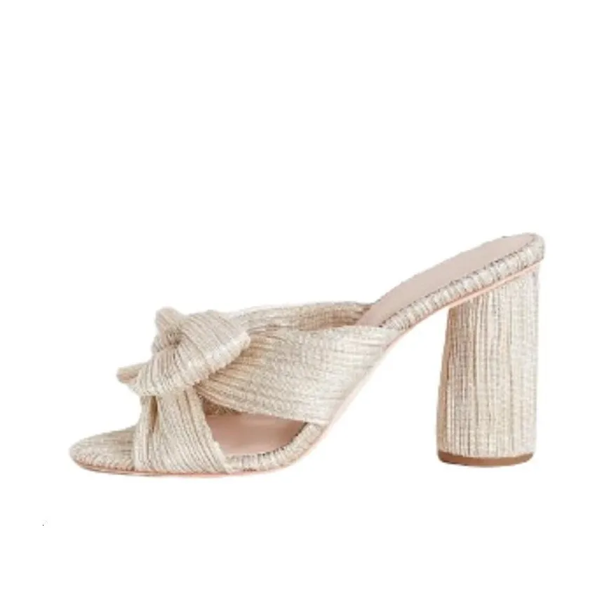 Loeffler Randall Slide Slippers Women's Gold/Silver