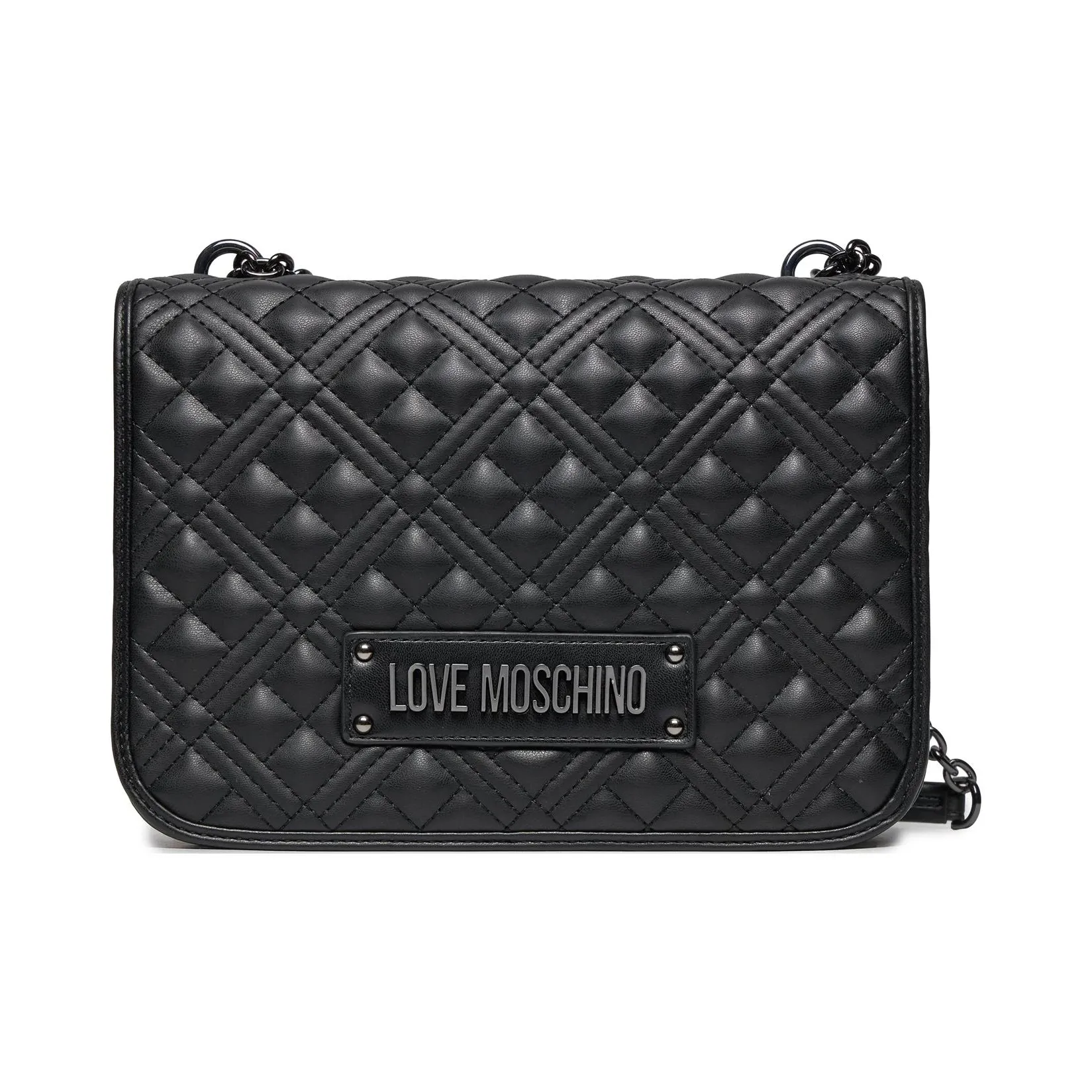 LOVE MOSCHINO Faux Leather Shoulder Bag, Crossbody Bag, Handbag Trumpets Women's Black