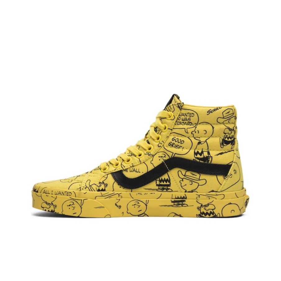 all yellow high top vans