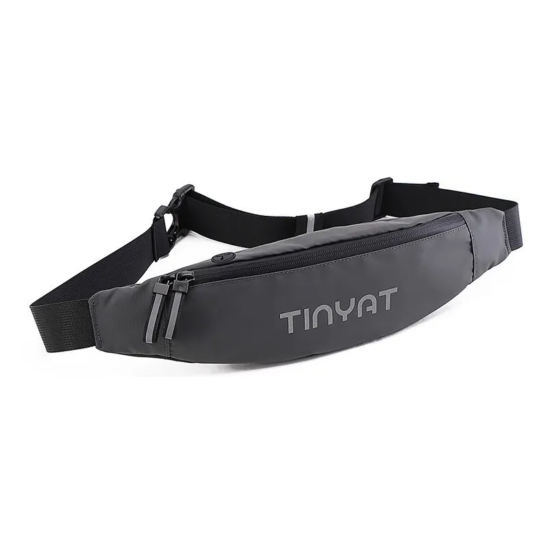 TINYAT Polyester Shoulder Bag Crossbody Bag Fanny Pack Medium Size Unisex Blue/Gray/Black