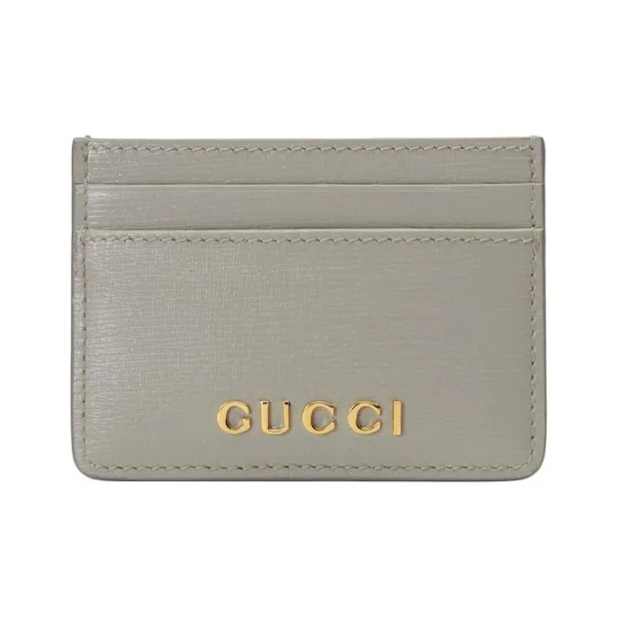 GUCCI Кожа Держатель для карт Женские Светло-серый