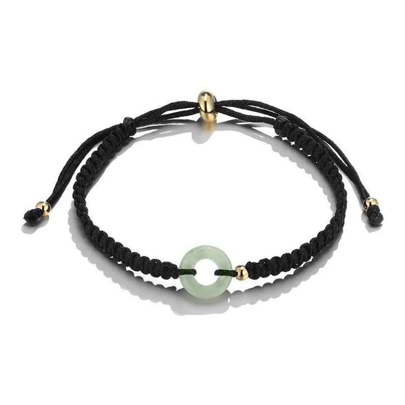 Artisan Lock Heart Jade Bean Type Jadeite Bracelets Unisex