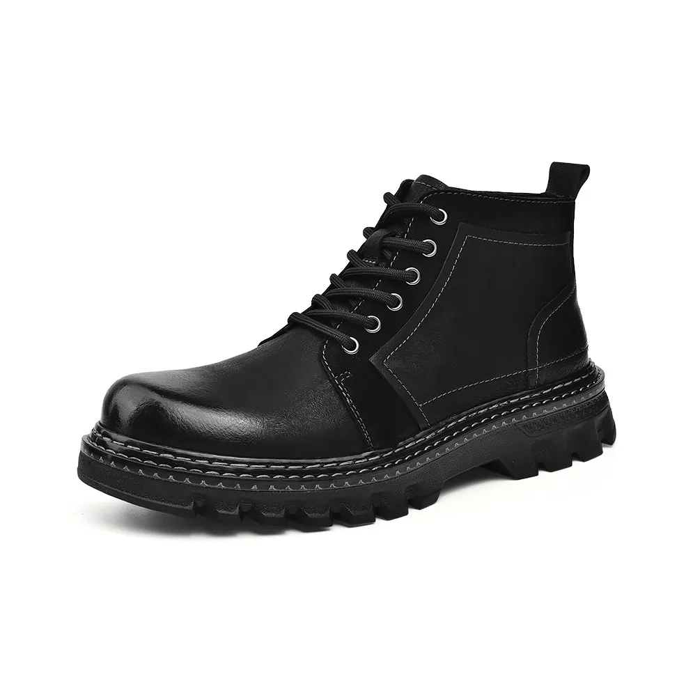 Laoks Men's Casual Shoes Men's High Top Brown/Black