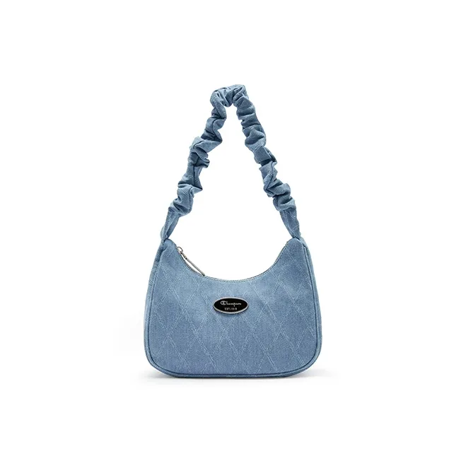 Champion Synthetic Leather Shoulder Bag Small Size Unisex Gray/Ink Blue/Ecru/Blue
