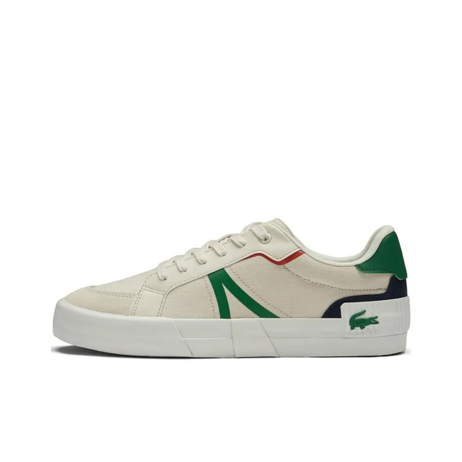 LACOSTE Low Top Skateboard Shoes Men's White Green