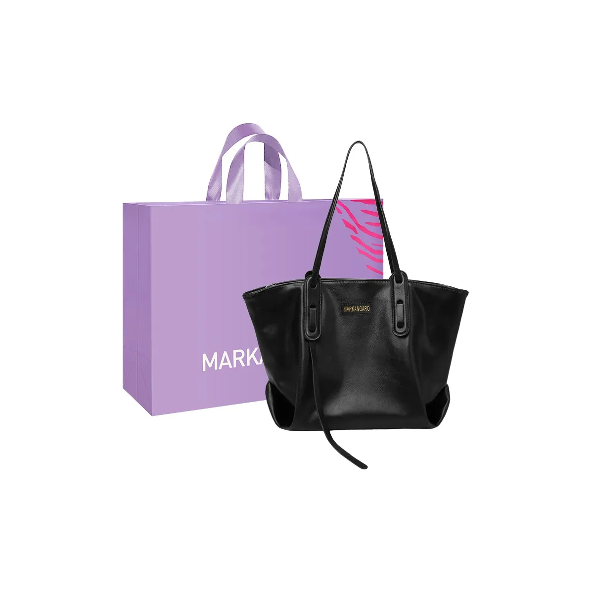 MARKANGARO ПУ (полиуретан) Сумка-тоут Сумка для покупок Сумка через плечо Сумка Большая Женская Черная