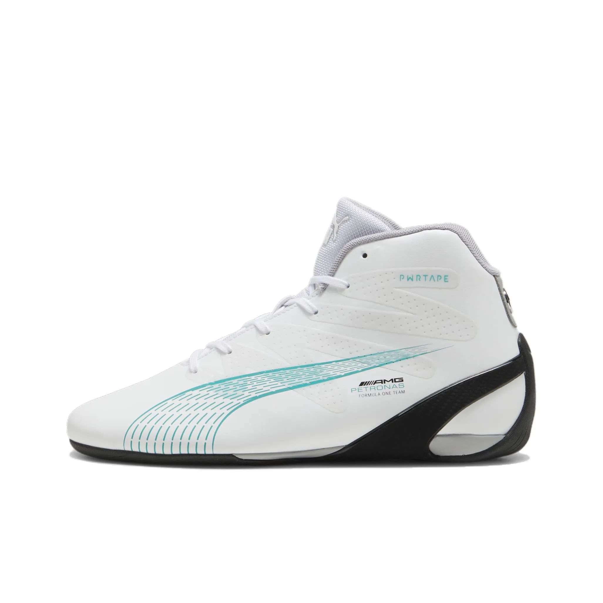 PUMA Mercedes Amg Petronas Motorsport Carbon Cat Mid Top Casual Shoes Men's White Black