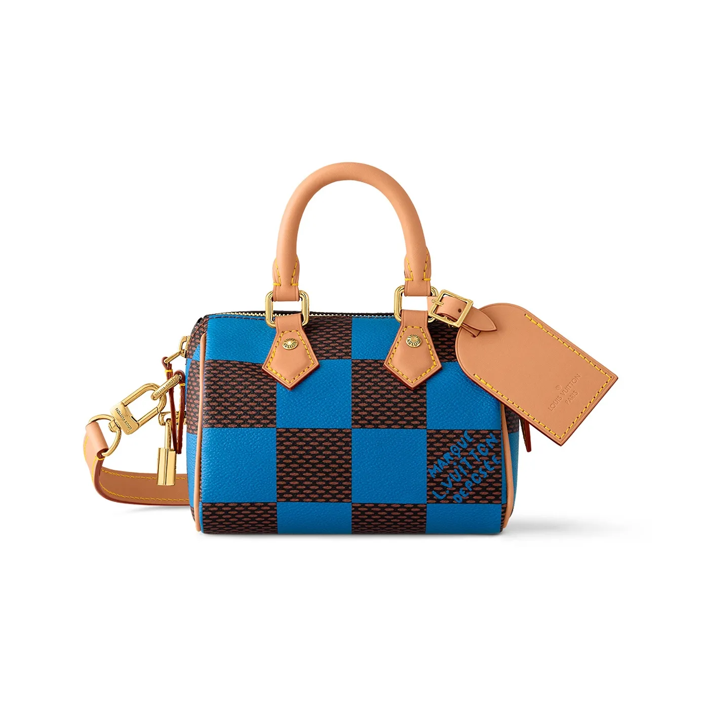 LOUIS VUITTON Nano Speedy Bandoulière Damier Pop Blue