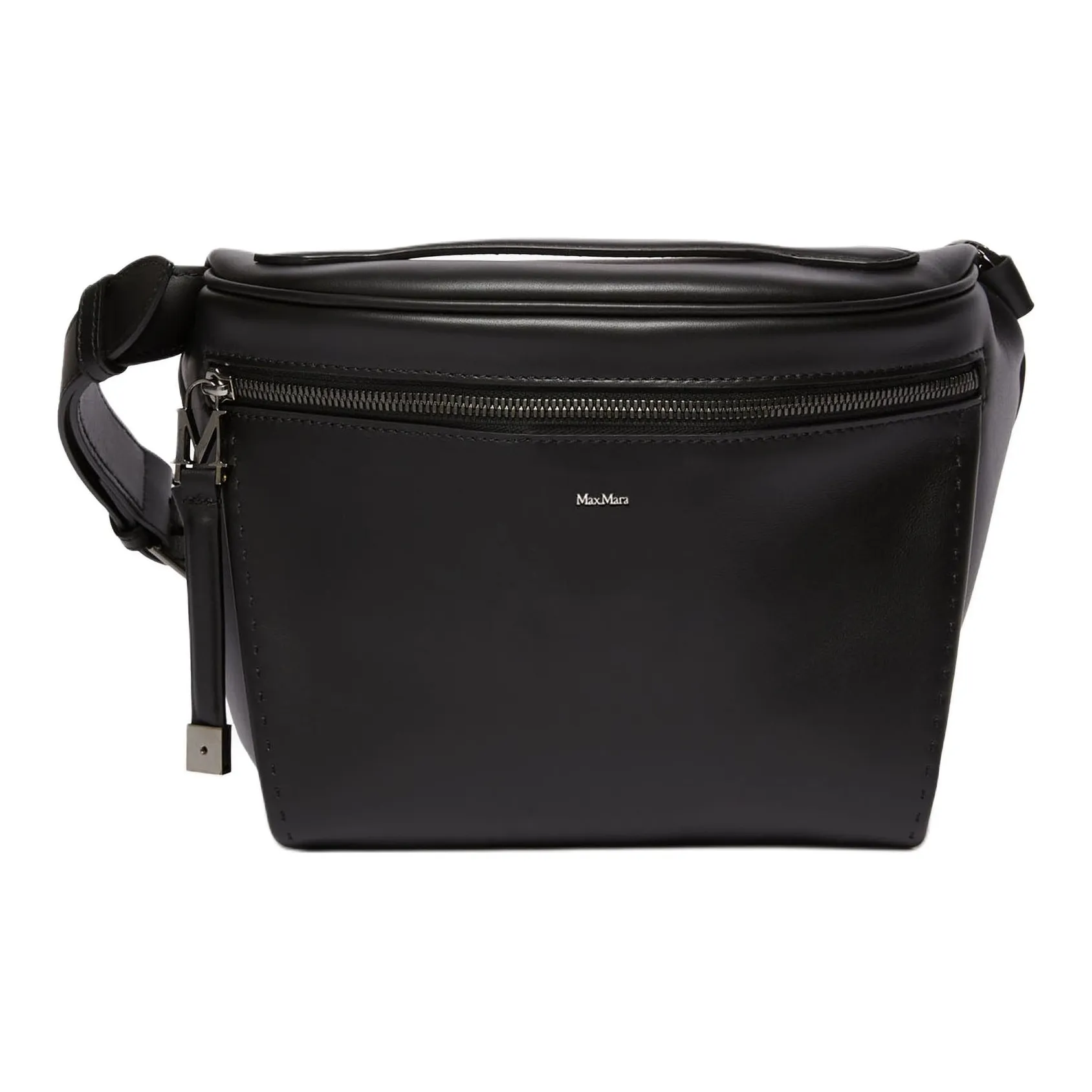 MaxMara Calfskin Shoulder Bag, Fanny Pack Tubas Women's Black