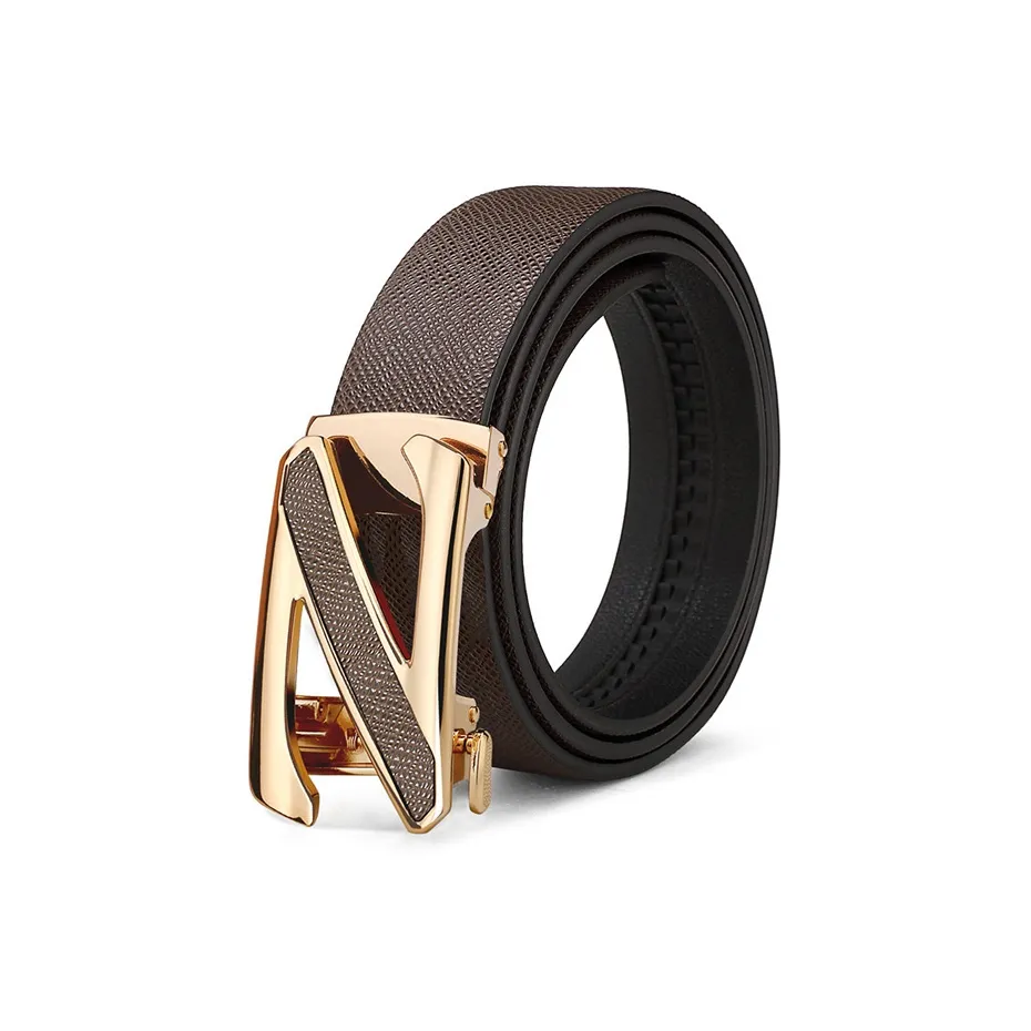 PISHUSHU Business Casual Jeans Cow Leather Leather Belts Men's Width  3.5cm