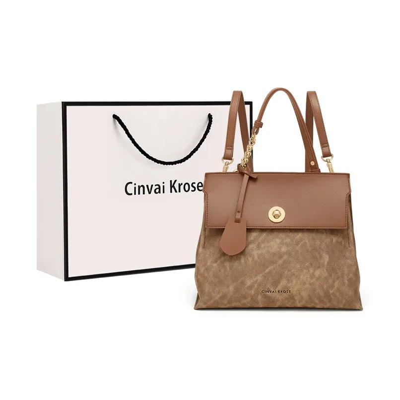 CinvaiKrose PU With Synthetic Leather Backpack Medium Size Women's Brown