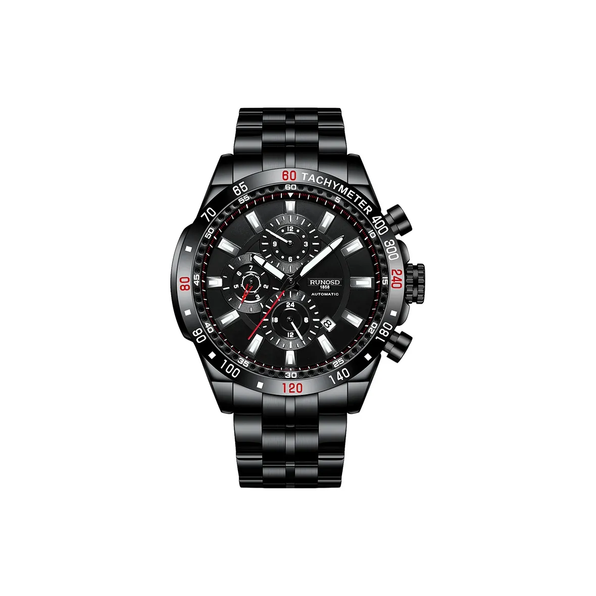 RUNOSD Автоматический механический механизм Мужские часы 45мм*45мм*15мм Черный