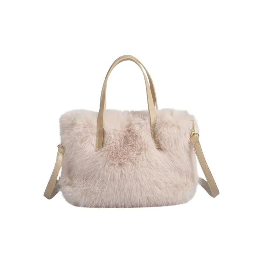 PINK·LAND Плюшевая Сумка на Одно Плечо Стандартная Женская Белая Хаки Черная Розовая