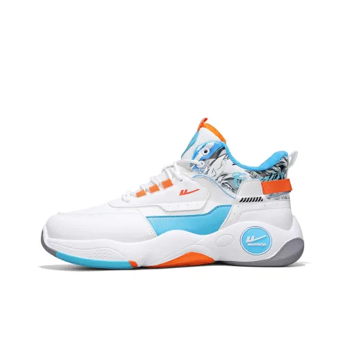 Warrior Баскетбольные кроссовки High Top Белый, Синий и Оранжевый с флисовой подкладкой для мужчин
