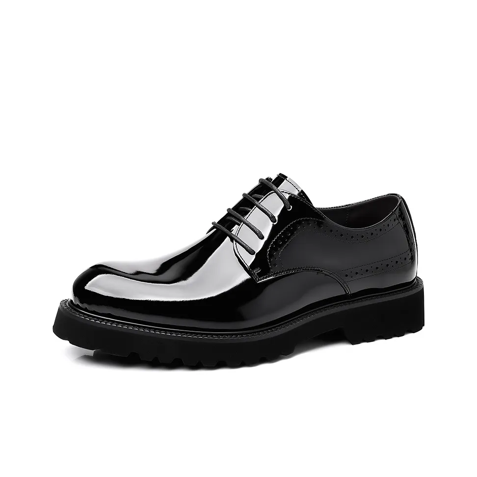 Xiwencha Dress Shoes Men's Low Top Black/Burgundy
