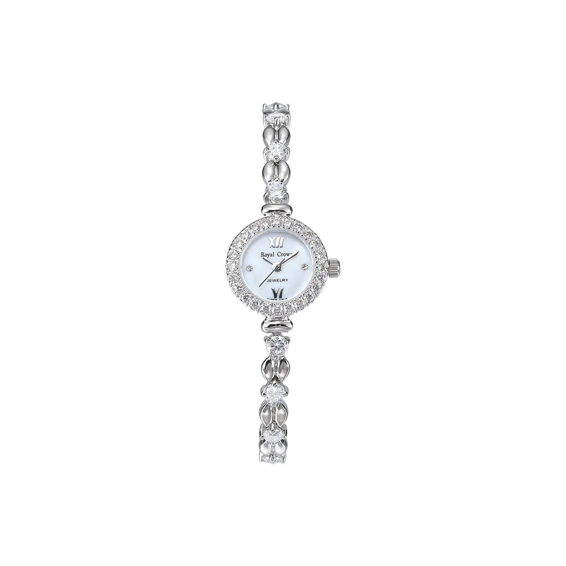 ROYAL CROWN RC Кварцевый механизм Женские часы 19мм*19мм*6,4мм Белый