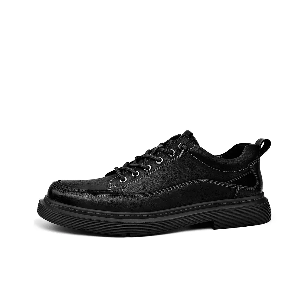 Laoks Men's Casual Shoes Men's Low Top Black/Brown