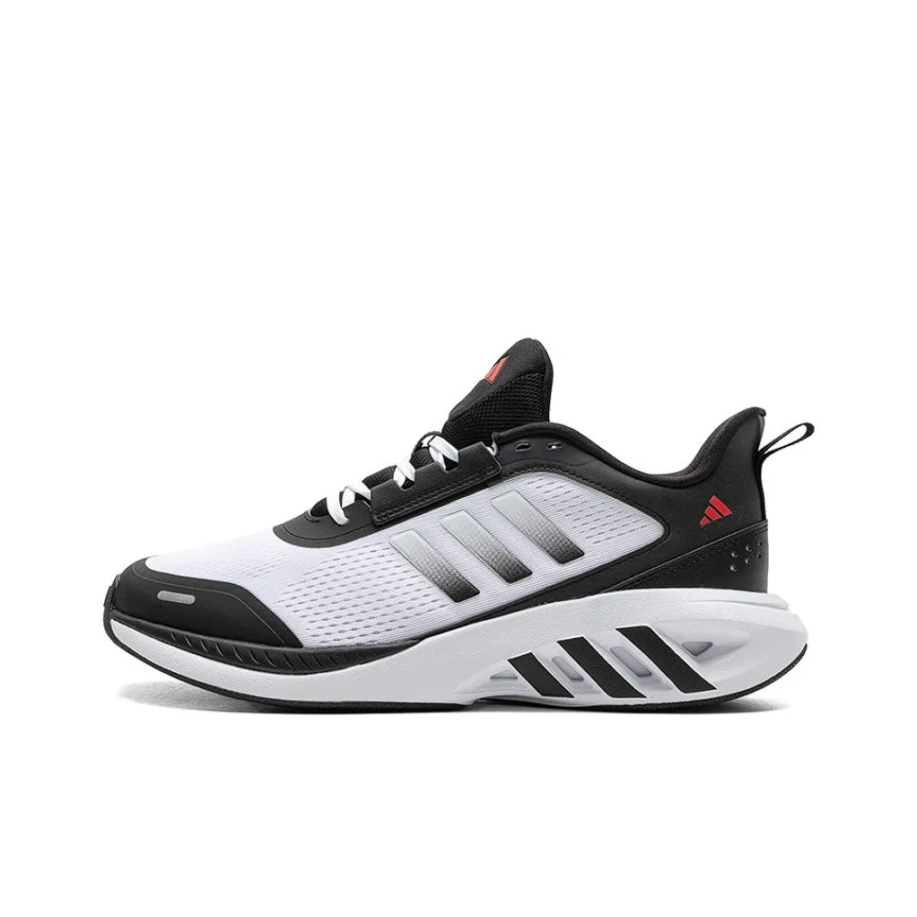 Adidas Амортизация Устойчивость к истиранию Дышащие Низкие Кроссовки для бега Унисекс Черный Серебристый Белый